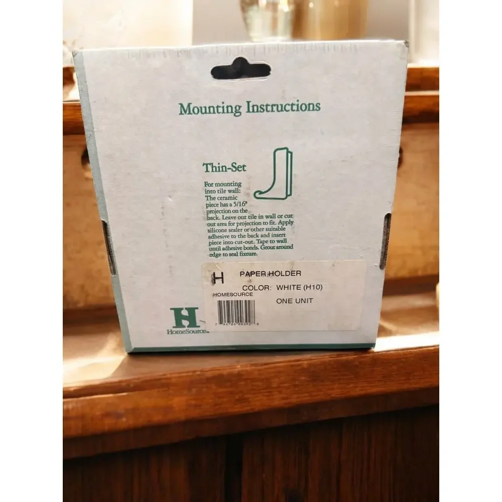 Vintage MCM HomeSource Ceramic Tile Paper Holder White H10 NOS Bathroom